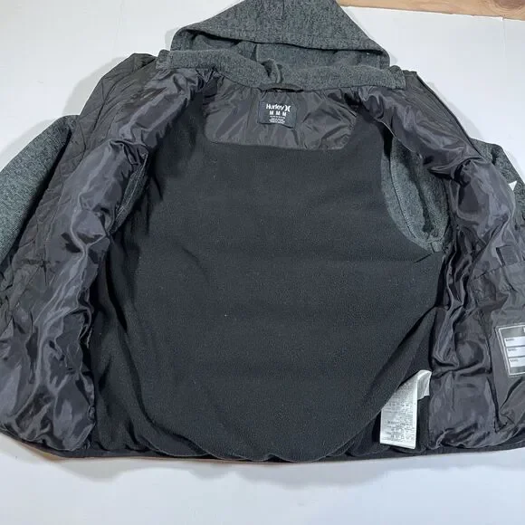 Hurley Black Hybrid Winter Puffer Jacket Hoodie Insulated Boys Mediun 10-12 - Picture 6 of 8